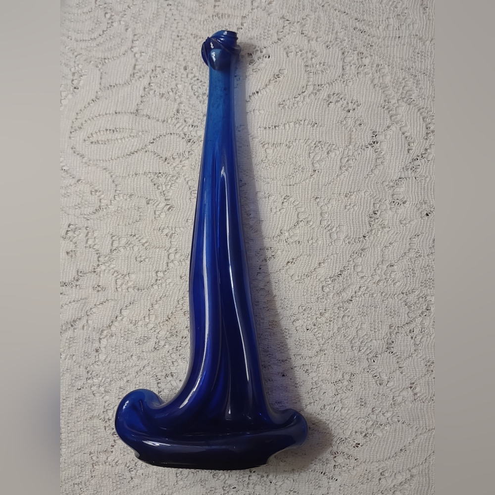 Vintage Cobalt Blue Blown Stretched Bottle/Vase